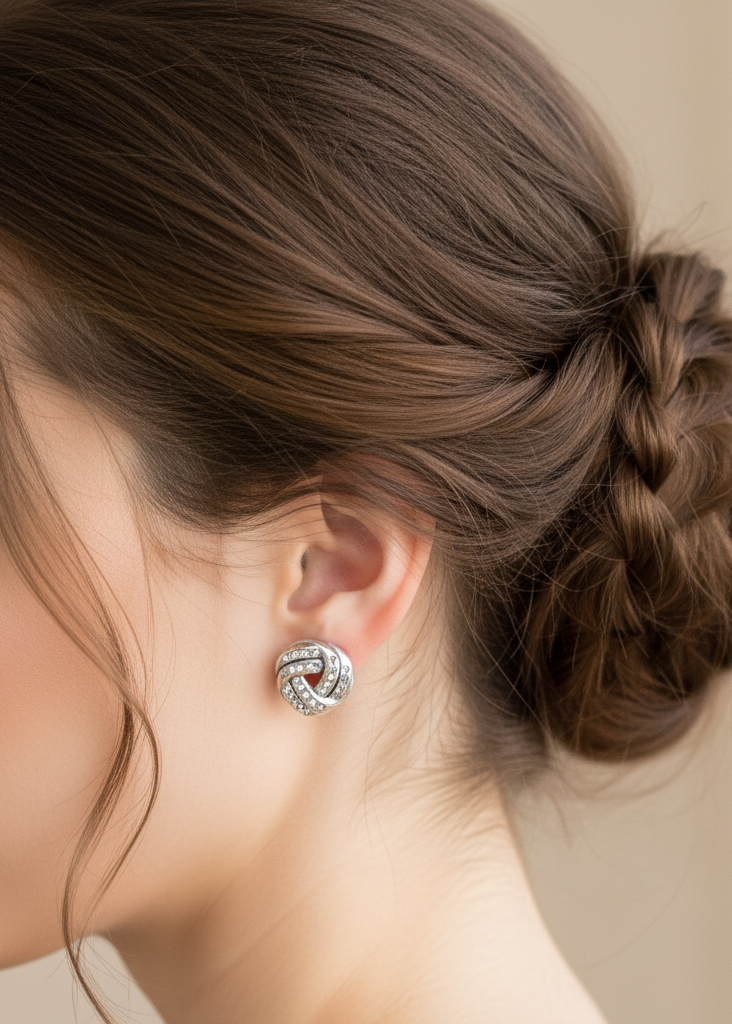 Sparkling Love Knot Stud Earrings | 925 Sterling Silver