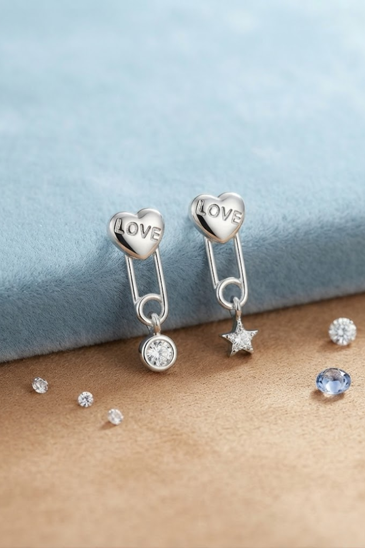 Love Lock Mismatched Stud Earrings