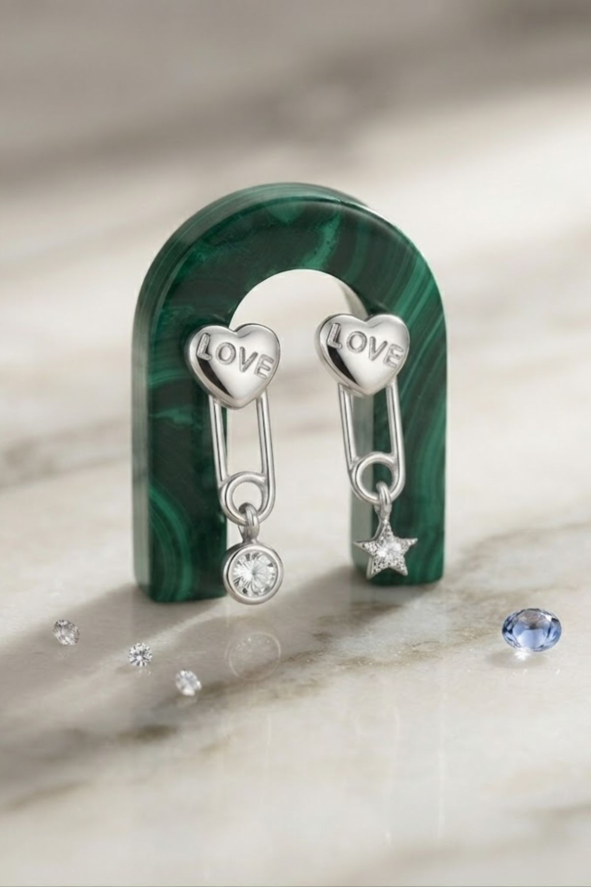 Love Lock Mismatched Stud Earrings