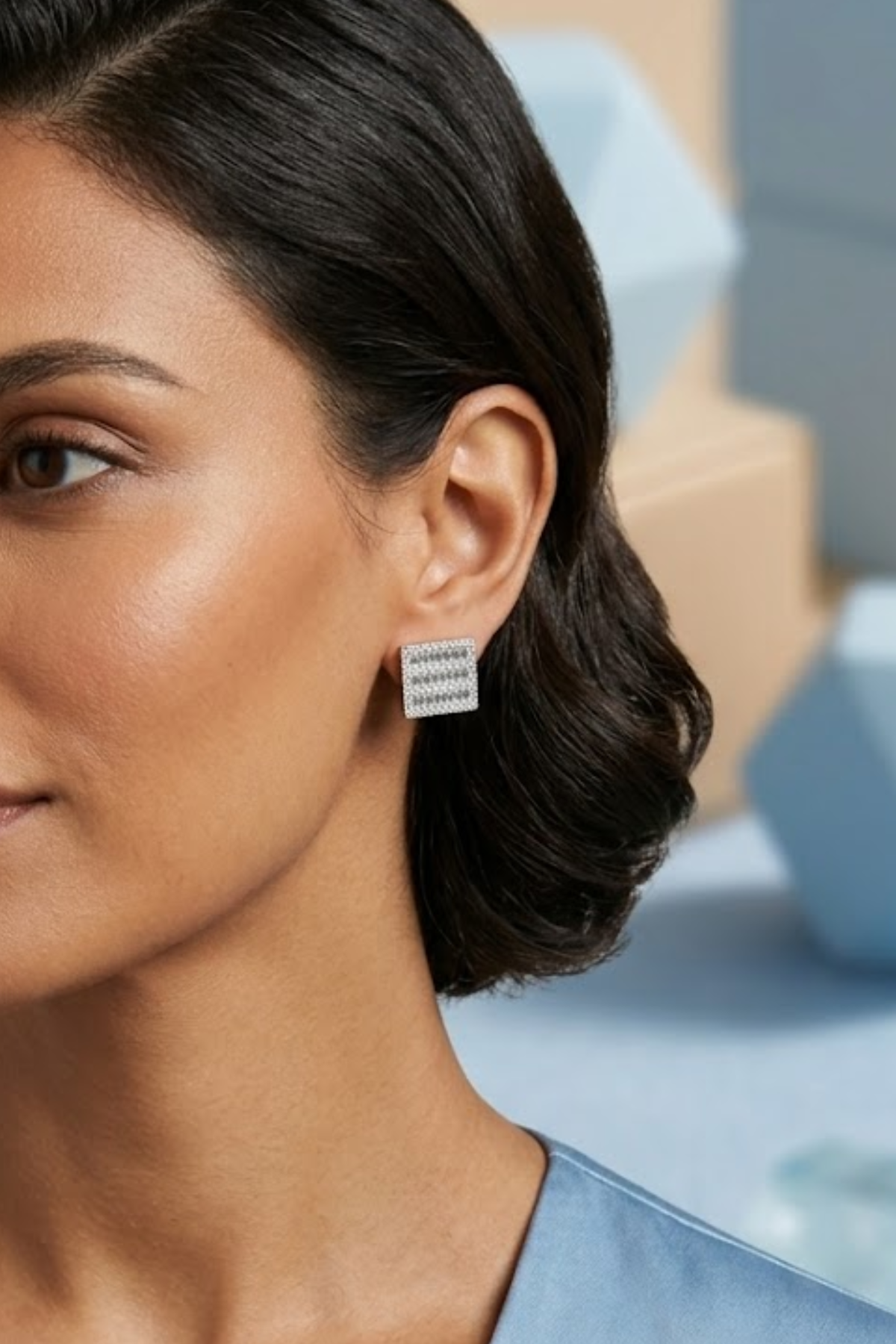 Luna Grid Studs