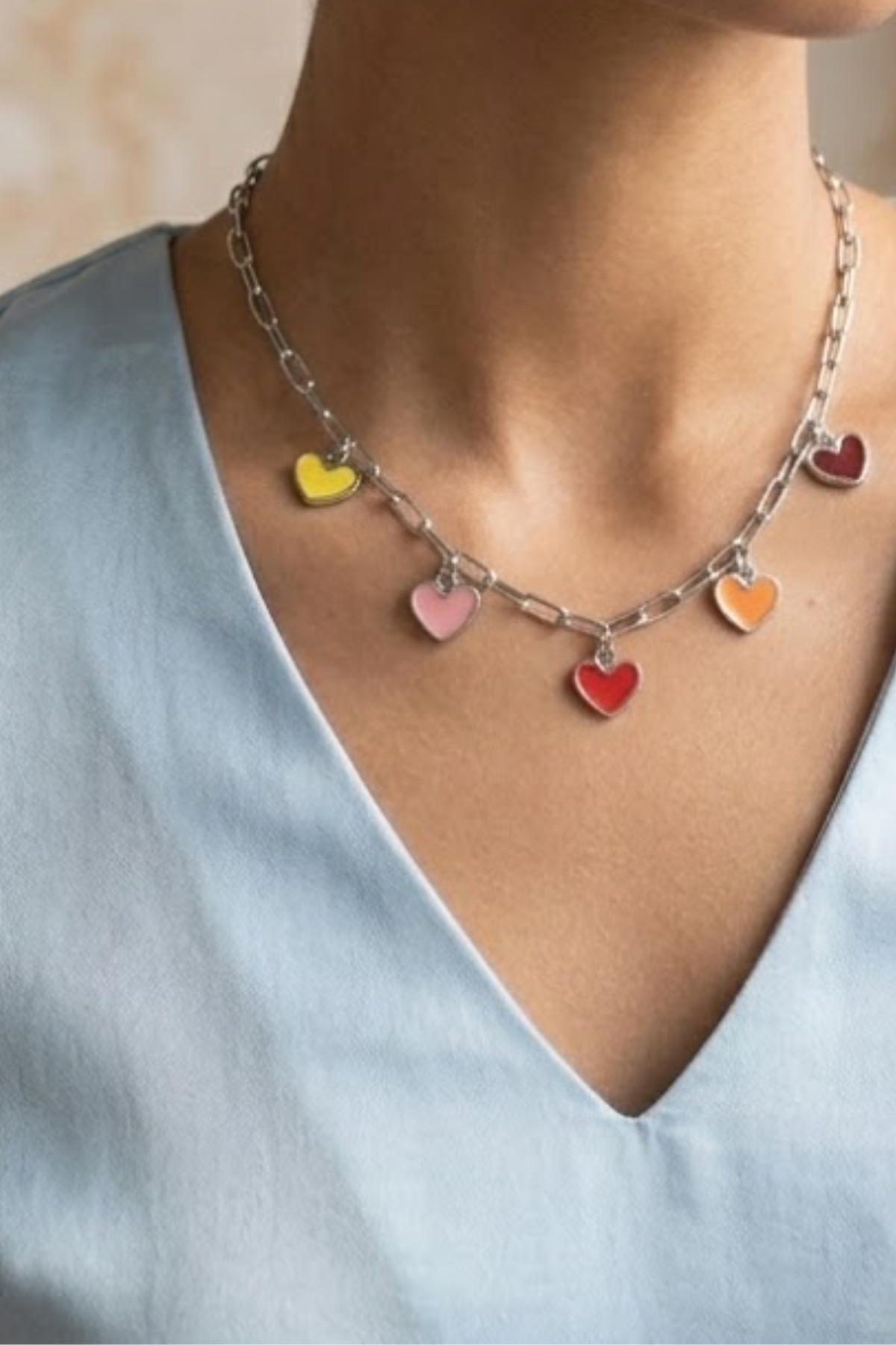 Rainbow Hearts Necklace