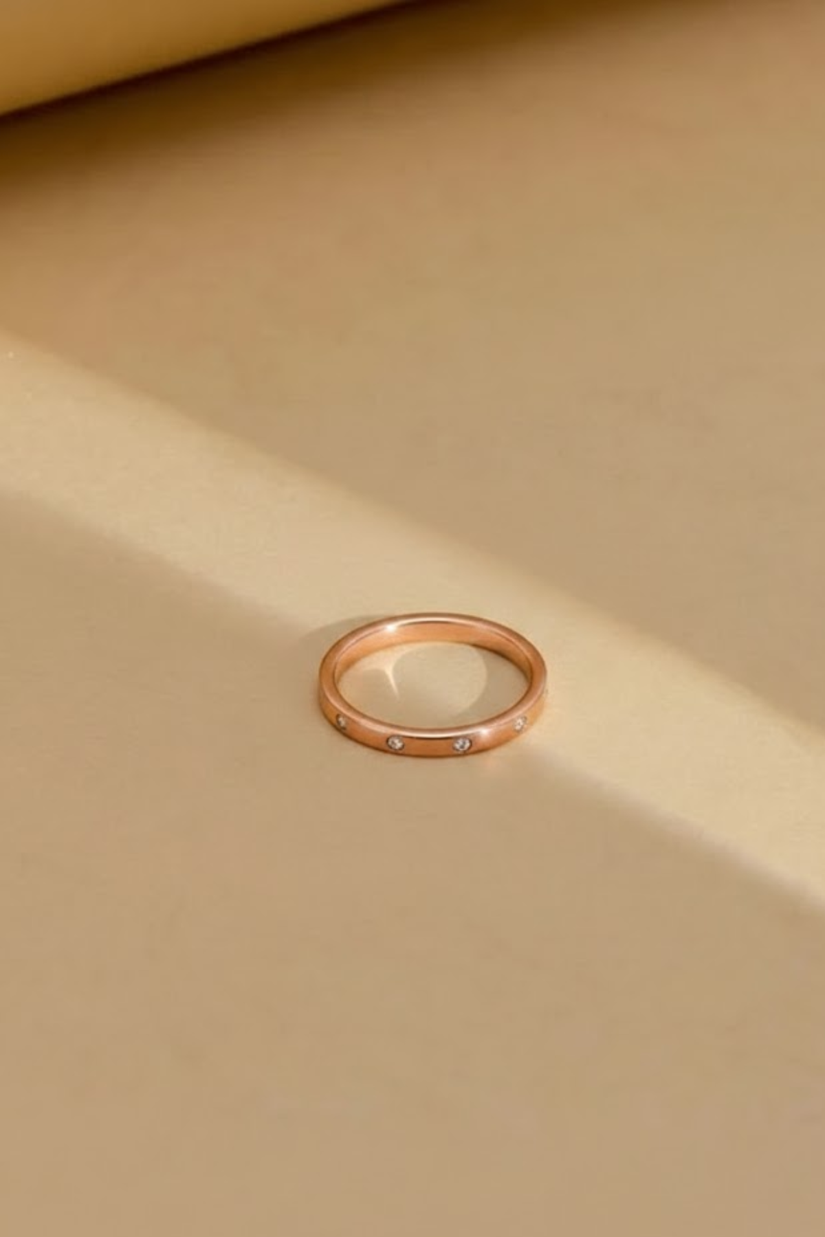 Rose Gold Flush-Set Crystal Eternity Band | 925 Sterling Silver