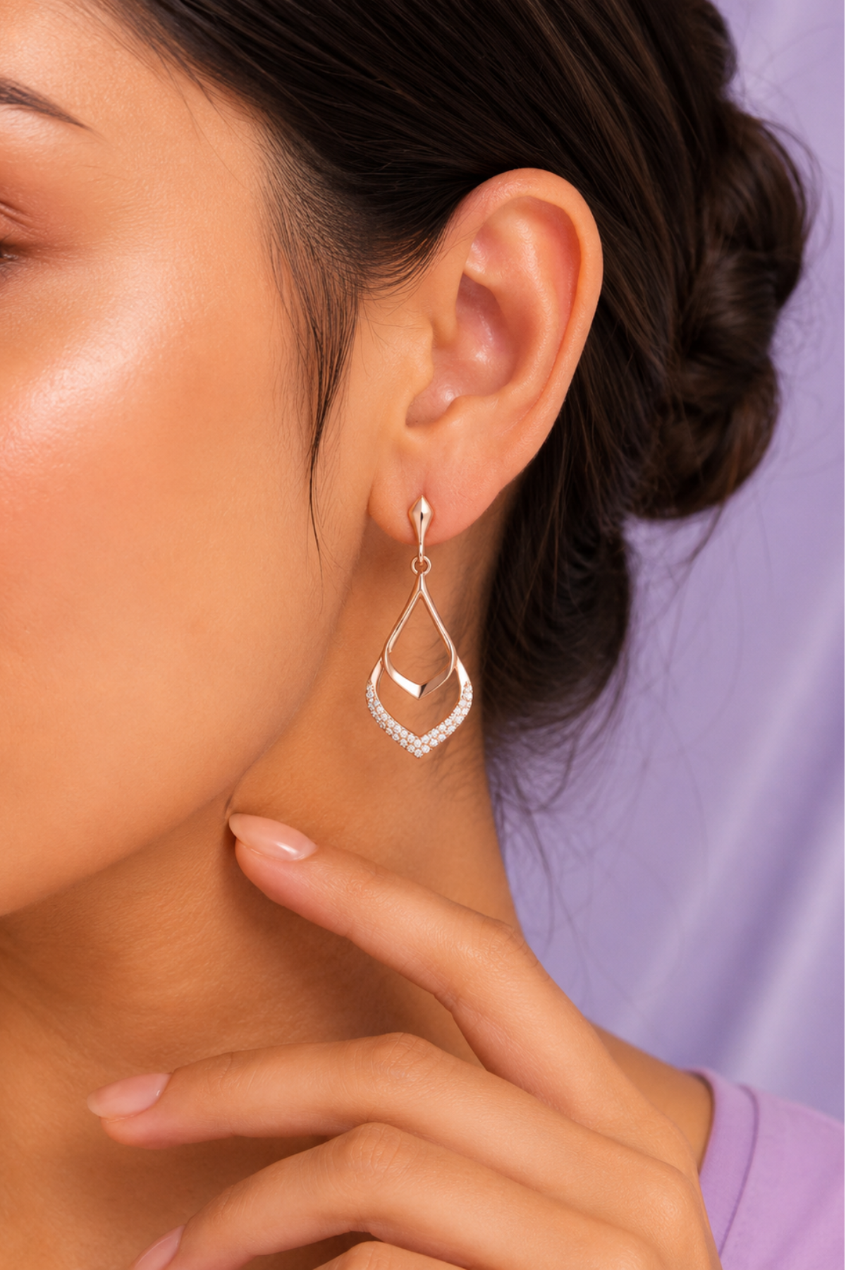 Rose Teardrop Earrings | 925 Sterling Silver | Nysa Silver