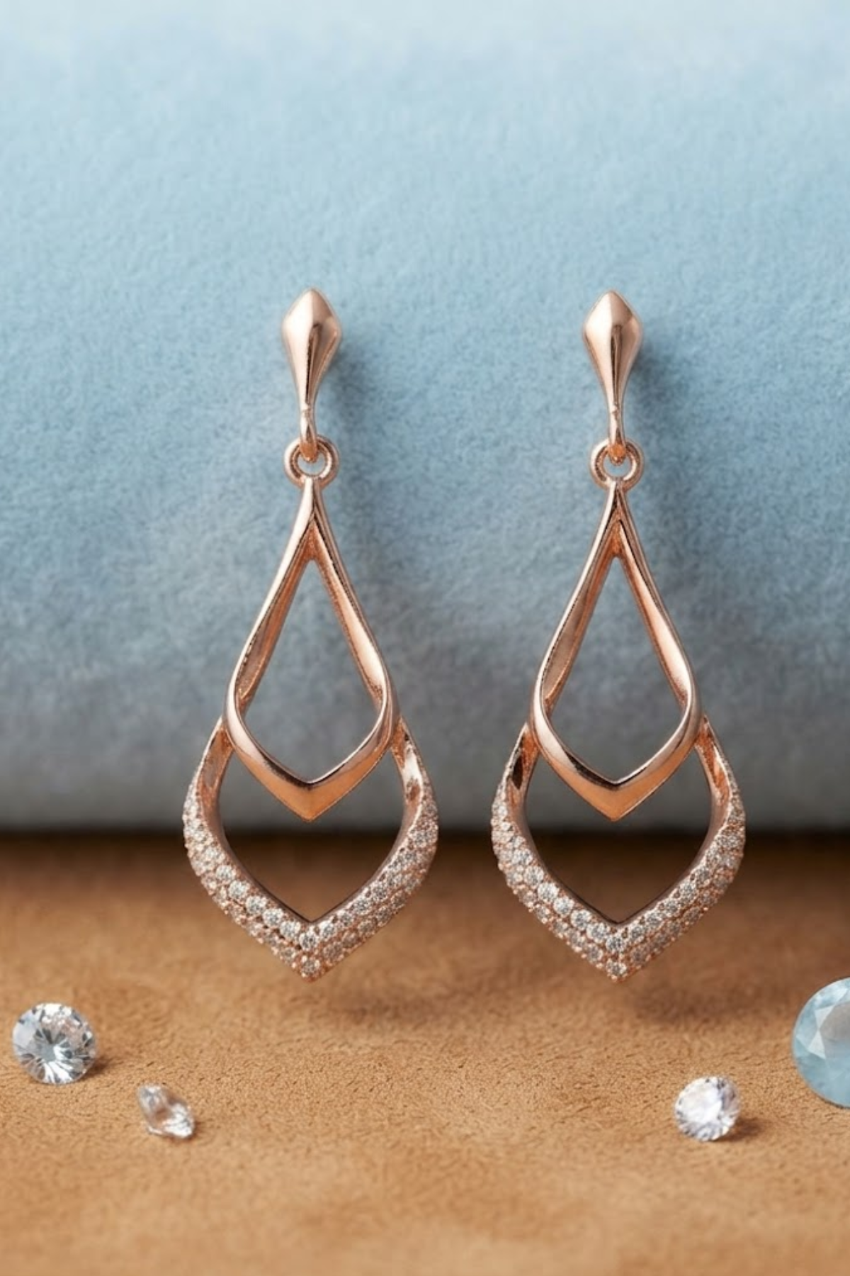 Rose Teardrop Earrings | 925 Sterling Silver | Nysa Silver
