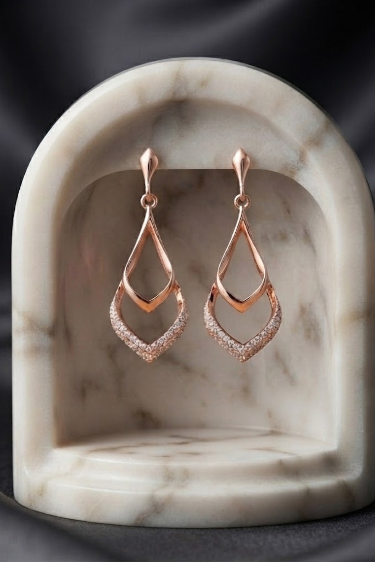 Rose Teardrop Earrings | 925 Sterling Silver | Nysa Silver