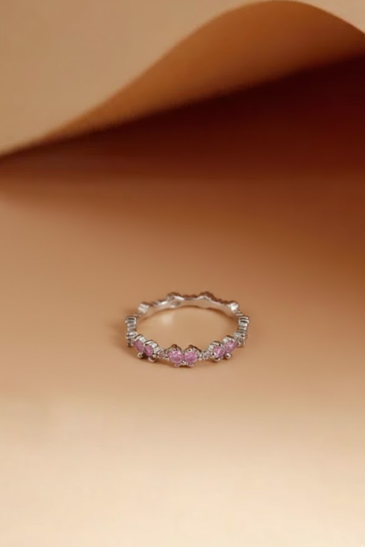 Silver Crystal Open Leaf Ring | 925 Sterling Silver