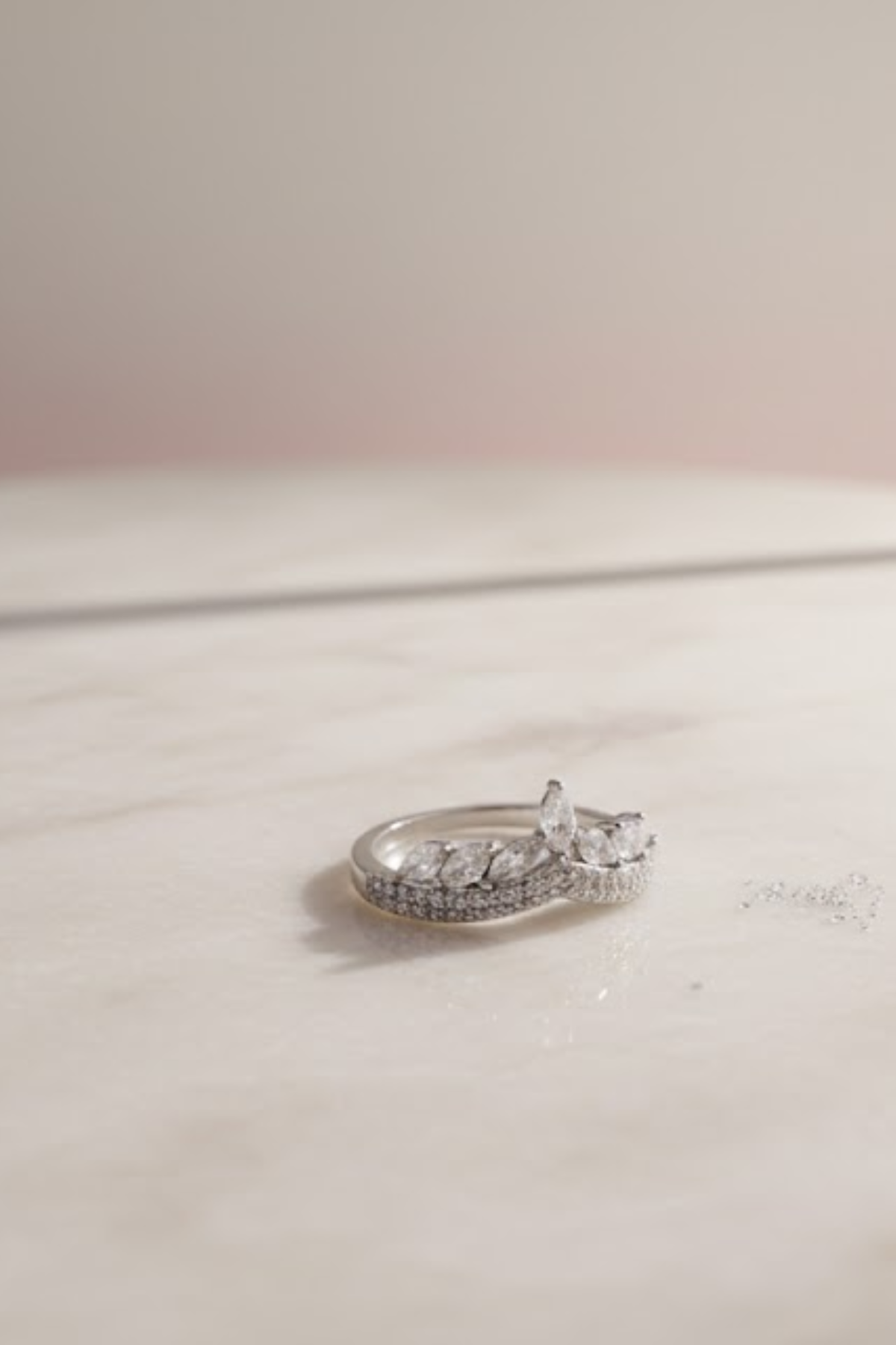 Silver Crystal Tiara Crown Ring | 925 Sterling Silver