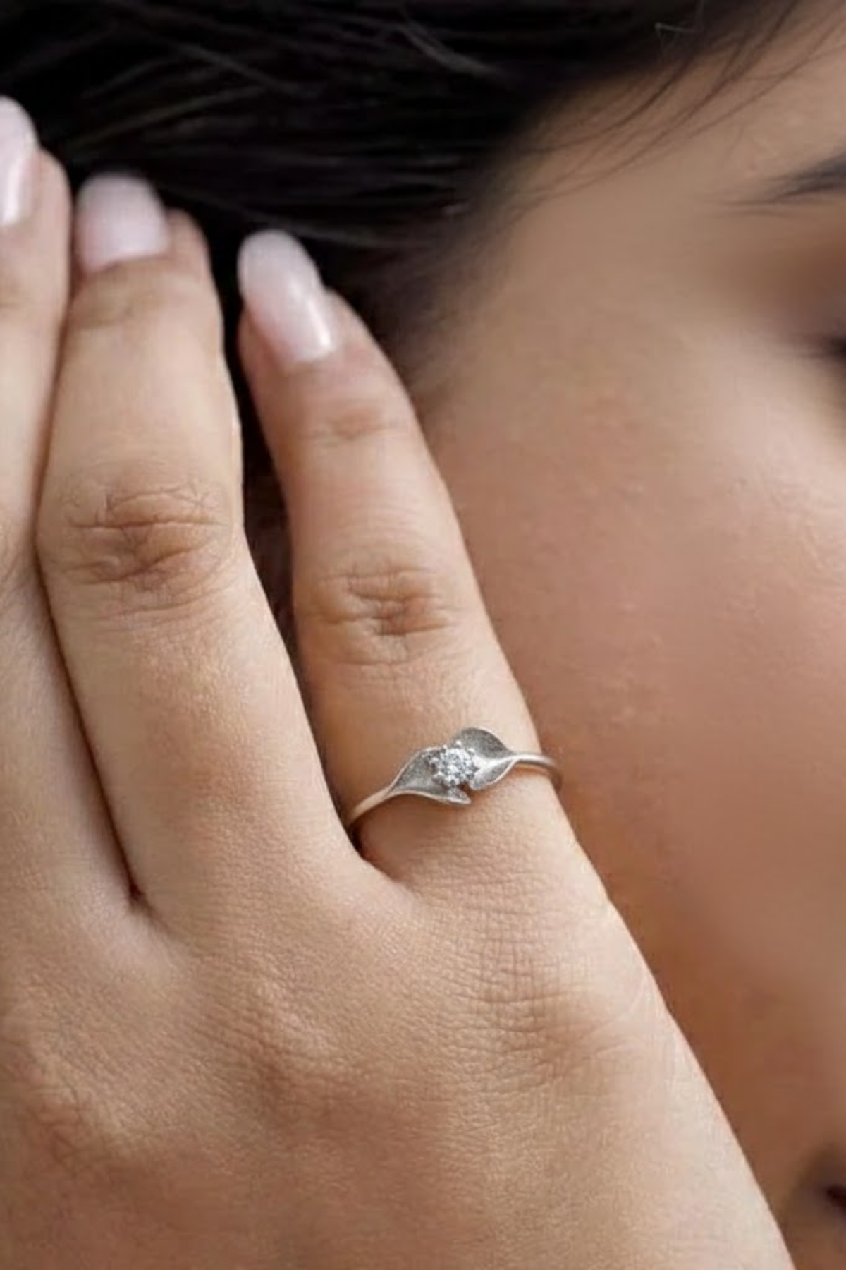 Silver Organic Twist Solitaire Ring  | 925 Sterling Silver